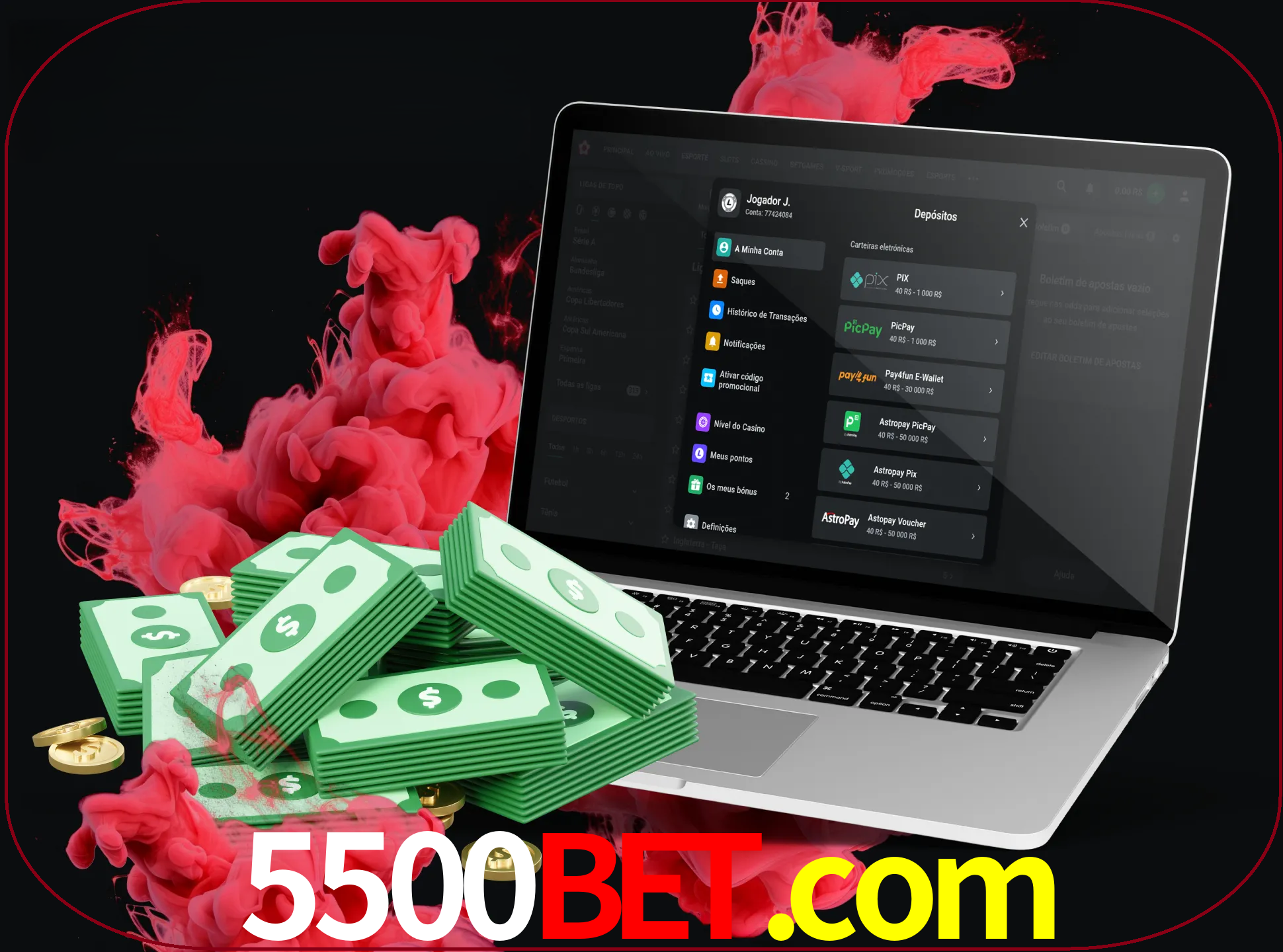 Para efetuar um depósito na sua conta 5500bet, basta escolher o método de depósito e especificar o montante.