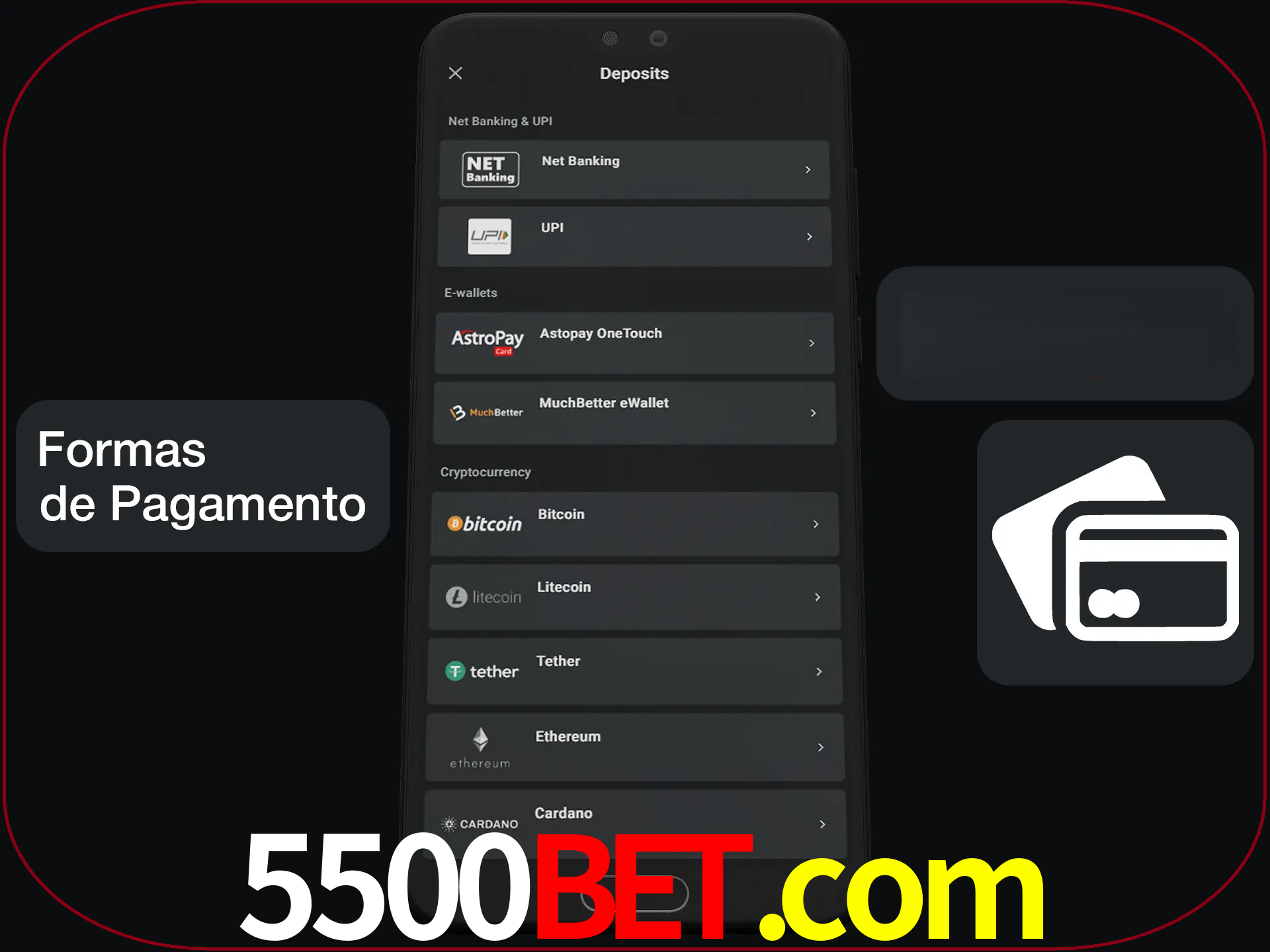 Escolha a forma de pagamento de sua preferência.