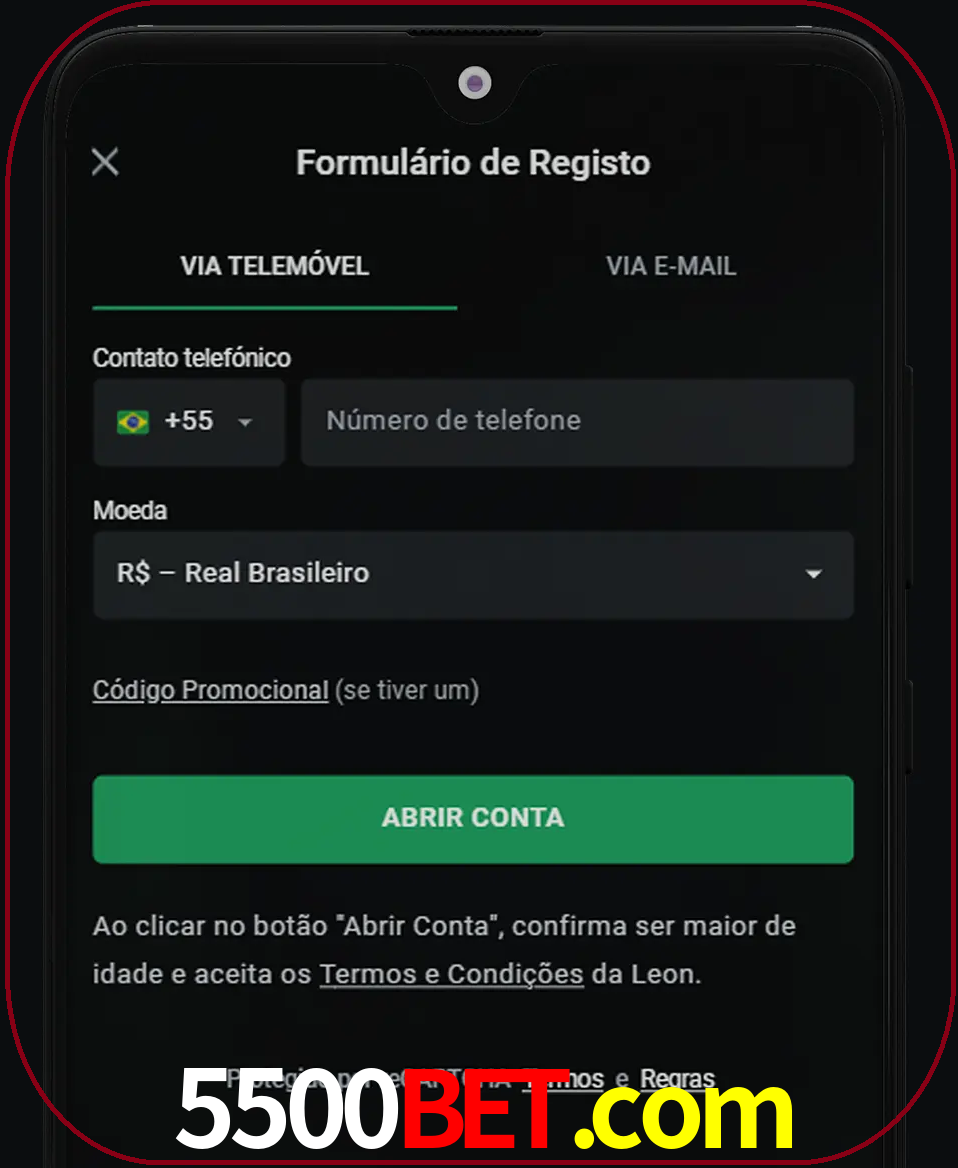 Abra o aplicativo e inicie o processo de registro.